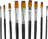 9pcs Flat Pointed Tip Nylon Hair Acrylic Watercolor Brush Artists Paint Brush Set Black...