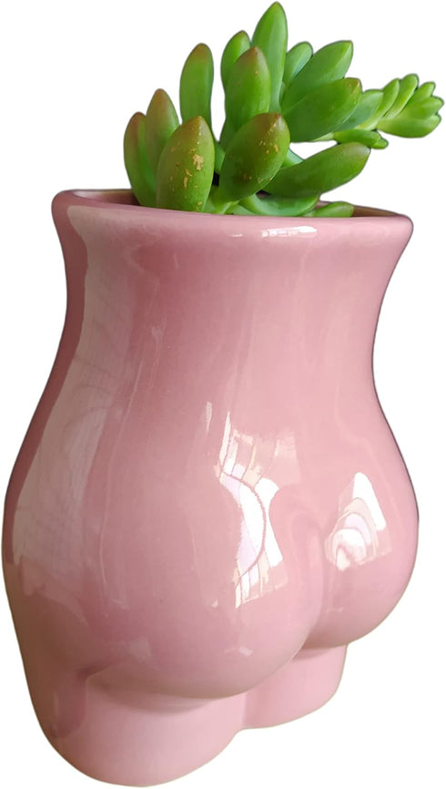 Cute 4.69 inch Body Shaped Ceramic Succulent Cactus Air Plant Body Art Modern Flower Pots Planter - Plant Not Included (Rose Pink)...