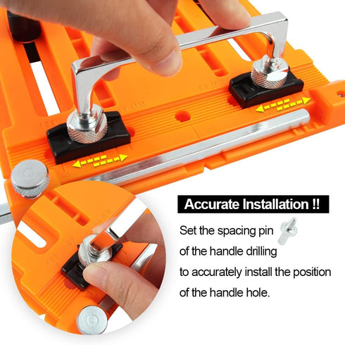 O'SKOOL Cabinet Hardware Jig Tool,Adjustable Drill Template Guide, Adjustable Punch Locator Drill, Knob and Pull Drilling Guide...