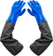 Haiou Long Rubber Gloves Elbow Length Chemical Resistant Gloves with Cotton Lining Waterproof Gloves, 25 inches, Large...