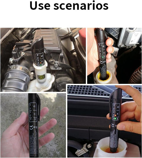 Brake Fluid Liquid Tester, Auto Brake Diagnostic Testing Tool Oil Moisture Analyzer with 5 LED Indicators, Hydraulic Fluid Liquid Oil Moisture Ana...