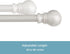 Kenney KN55971 Davenport Ball End Petite Café Decorative Window Curtain Rod, 48-86" Adjustable Length, Brushed Nickel Finish, 1/2" Diameter Steel ...