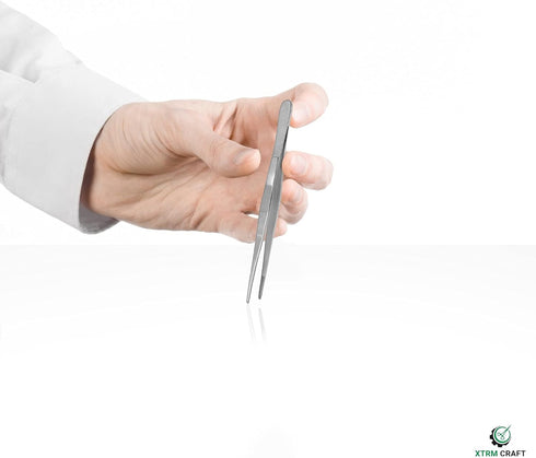 Thumb Dressing Forceps, Mulipurpose Tweezer Stainless Steel, Serrated Tip Straight 6 Inch...