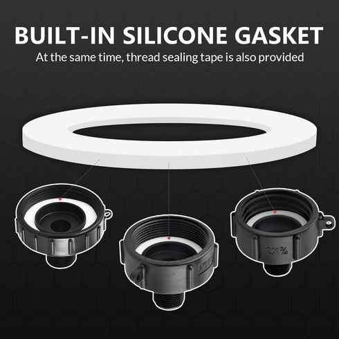 275 330 IBC Tote Adapter, Food Grade IBC Drain Adapter,Water Hose Male Adapter for Garden Hose,2" coarse Thread X Male 3/4" G Hose+2"Fine Thread+2...