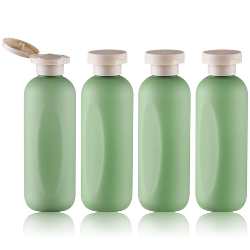 6.7oz Travel Shampoo Bottle, Empty Plastic Squeeze Bottles with Flip Cap, 4PCS Lotion Container for Toiletries (200ml, Green)...