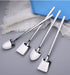 Fruit Dessert Shovel Spoons Set 4PCS, 6.8 inch Stainless Steel Mixed Dinner Teaspoon Spoons for Dessert Coffee Tea Ice Cream Fruit Cake for Home K...