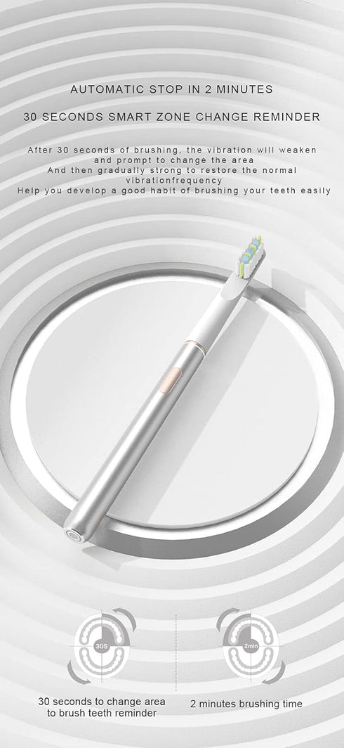 ULTRASONIC ELECTRIC TOOTHBRUSH, Oral Care Smart Sonic Whitening Rechargeable IPX7 Waterproof Fast Charging Electronic Toothbrush 32000 strokes/min...