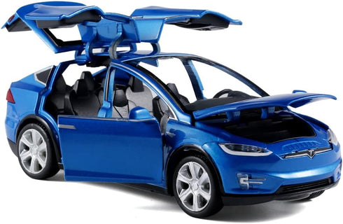 1/32 Model x Metal Die Casting Toy Car for 3 to 12 Year Old Boy Pull Back Car Toy with Sound and Lights (Blue)...