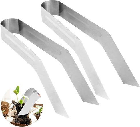 2Pcs Seedling Transplant Tongs Planting Tool Garden Tweezers for Planting 6.7 Inch Stainless Steel Gardening Plants Transplant Tongs for Reducing ...
