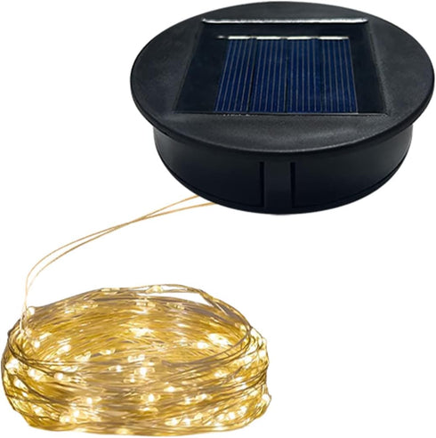 Solar Lights Replacement Top Parts for Outdoor Solar Watering Can Hanging Lanterns with 90 LED String Lithgs Detachable Connector (Warm White ) (2...