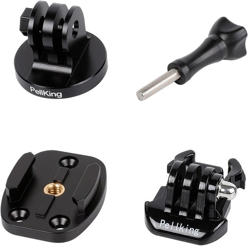 PellKing 1/4 Tripod/Monopod Adapter Mount Compatible with GoPro Hero 12 11 10 9 8 7 6 5 Camera, AKASO, Insta360,DJI Osmo Action 2 3 4 CNC Quick Re...