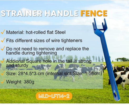 Electric Fence Strainer Handle | Universal, in-Line Strainer Handle with Steel | Fence Tightener Tool...