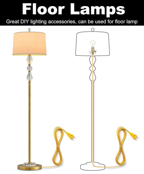 Lamp Repair Kit for Table Lamps and Floor Lamps, Lamp Rewiring Kit with 3 Way Lamp Socket Replacement, 12FT Cord and Essential Hardware, Lamp Part...