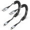 Coiled Lightning Cable, 2 Pack Coiled iPhone Charger Cable for Car Short Retractable iPhone Lightning Cable Compatible with Apple CarPlay iPhone 1...