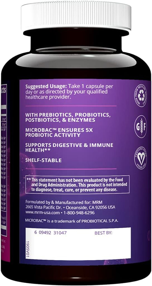 MRM Nutrition Extra Strength Probiotics | Intestinal + immune health | Prebiotics + postbiotics | 25 billion cells | Good bacteria for gut health|...