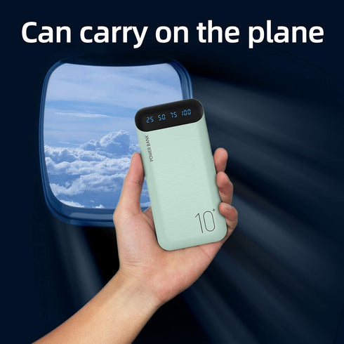 Power Bank 10000mAh Mobile Phone Portable Charger External Battery Pack with 2 USB 2.4 A Outputs and USB C Input Compatible with Huawei iPhone 12 ...