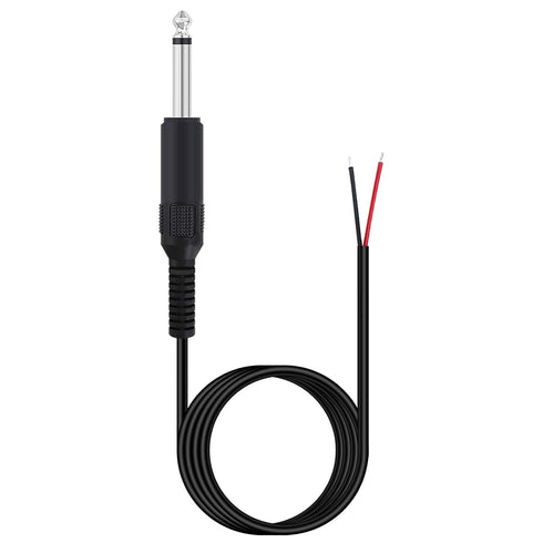 Fancasee (6 ft Replacement 6.35mm Male Plug to Bare Wire Open End TS 2 Pole Mono 1/4" 6.35mm Plug Jack Connector Audio Cable for Microphone Speake...