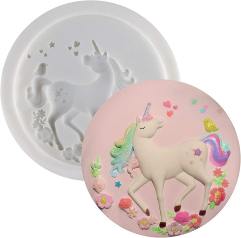 FUNSHOWCASE Unicorn Llama Fondant Silicone Molds Set Llamacorn Cake Decorating, Cupcake Topper, Chocolate, Epoxy Resin, Polymer Clay Art Craft Pro...