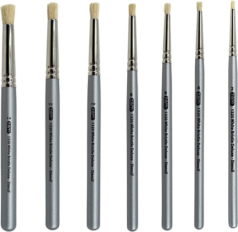 ZEM Brush Mfg Deluxe Stencil Artist Paint Brush Set 7 pcs Sizes 2 4 6 8 10 12 14...