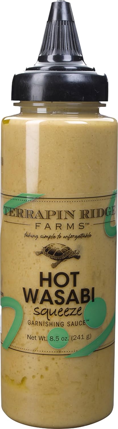 Terrapin Ridge Farms Hot Wasabi Garnishing Sauce – Spicy Wasabi Condiment for Sushi, Crab Cakes, Salmon & Dips, Vegan & Keto – 8.5 oz squeeze bott...