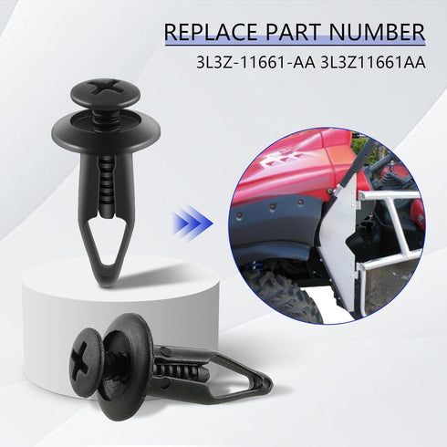 MOTOALL Plastic Bumper Rivet Clips Fastener Screw for Rhino 450 660 Yamaha Rhino Fender Hood Body 100Pcs...