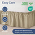 Wrap Around Dust Ruffle Bed Skirt - Beige - for King Size Beds with 15 Inch Drop - Easy Fit Elastic Strap - Adjustable Pleated Bedskirt w/Brushed ...