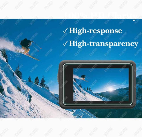 Screen Protector for DJI OSMO Action 4 Camera + Silicone Lens cap Cover, 0.3mm 9H Hardness Tempered Glass Protector, Anti-Scrach Anti-Fingerprint ...