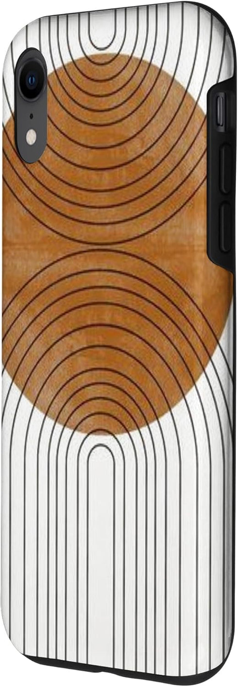 iPhone XR Abstract Boho Minimalist Chic Neutrals Summer Striped Women Case...