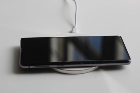 Ultra Slim Size (6mm) White Wireless Fast Charger. (Qi-Certified 10W for iPhone and Android)...