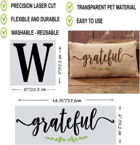 22PCS Large Letter Welcome Stencils for Painting on Wood - Farmhouse Christmas Stencils for Crafts Reusable for Canvas, Fabric, Walls, Porch Sign ...