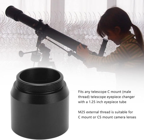 1.25 Inch to C CS Mount Connect Adapter, 1.25 inches Telescope Filter Threads Connecter, for Astrophotography...