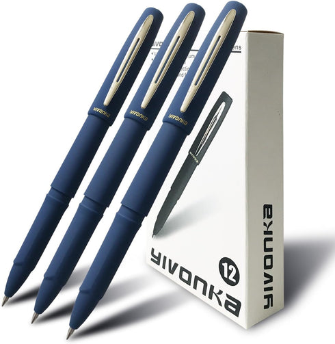 Rollerball Pens Gel ink Pens office pens learning pens, blue ink,Line width 0.5mm,Pack of 12 (Blue-0.5mm-12Pack)...