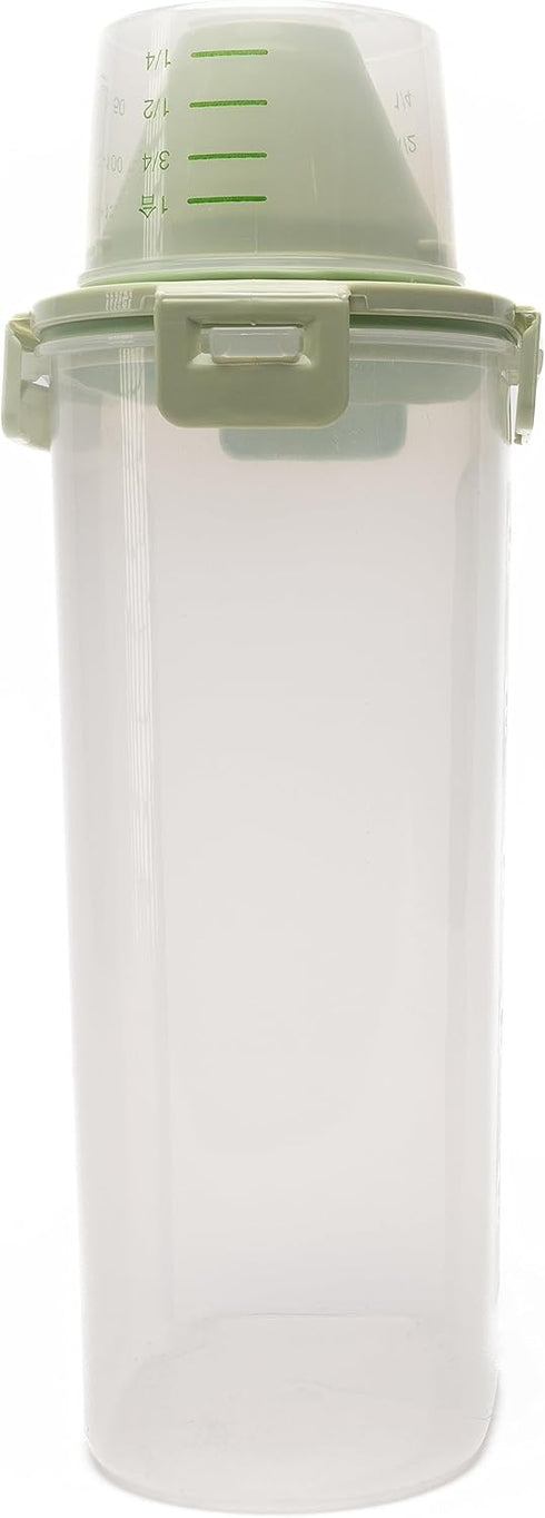 Food Storage Container - Airtight Seal and Food-Grade Transparent Plastic Container - BPA Free - Measuring Cup, Pouring spout - for Rice, Pasta, S...