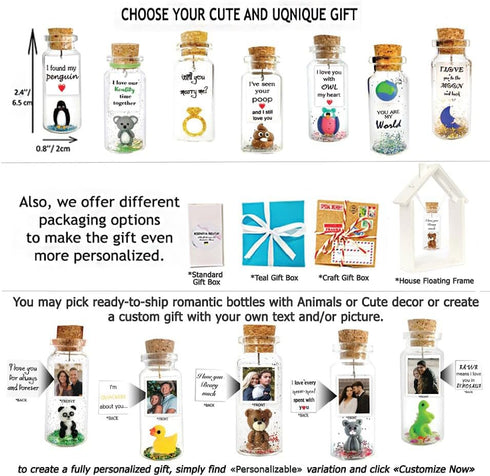 Kseniya Revta Cute Girlfriend and Boyfriend Gifts - Personalized Anniversary Present for Her Him - Custom Photo Birthday Gift Bottle (Colorful Hou...