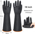18" XL Size Latex Chemical Resistant Gloves, Reusable Heavy Duty Long Rubber Gloves Dishwashing Gloves, Industrial Safety Gloves for Men, Forearm ...