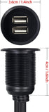 Duttek USB Panel Flush Mount Cable, Dual USB 2.0 Male to Female Extension Cable, USB Mount, Dash Mount, Flush Mount, Panel Mount Cable, for Car, B...