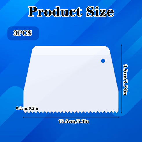 3 Pcs Adhesive Spreader Plastic Trowel Notched Glue Spreader 0.2" Tooth Hardwood Flooring Spreader Plastic Notch Plastic Trowel Hardwood Flooring ...