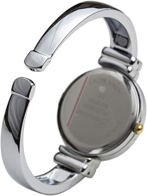 2Tone Metal Band Slim Case Women's Bangle Cuff Watch...