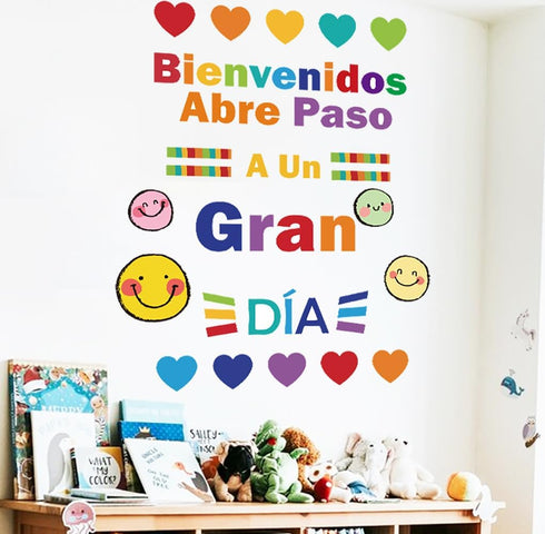 Spanish Inspirational Bulletin Board Set for Classroom Decor - Welcome Sign Poster and Positive Accent Wall Art - Motivational Decorations...