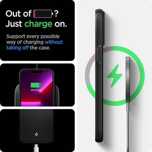 Spigen Mag Armor (MagFit) Compatible with MagSafe Designed for iPhone 13 Pro Case (2020) - Matte Black...