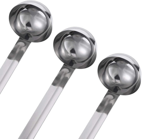 meekoo 3 Pieces Stainless Steel Ladle Soup Handle Ladle with Pouring Rim for Kitchen Cooking Soup Sauce(1 oz)...