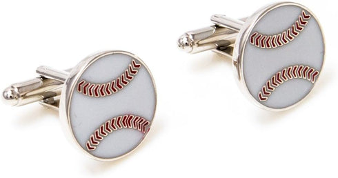Baseball Pair Cufflinks in a Presentation Gift Box & Polishing Cloth...