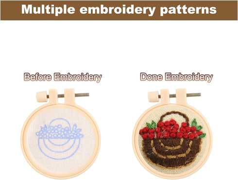 PATIKIL Embroidery Necklace Kit, Embroidery Kit for Beginners Cross Stitch Kits for Beginners Embroidery Kits Small Pendant Hand Crafts for Adults...