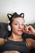 RUKUHOT Cute Cat Ears Headphone Attachment,Adjustable Design Fit for Logitech G PRO HypreX Cloud/Cloud Flight Headphones and More,Cosplay Kitten E...