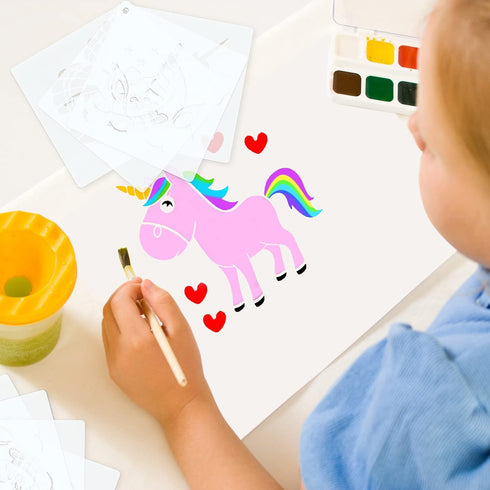 60 Pieces Stencils for Painting on Wood Small Reusable Stencil Flower Animal Deer Bear Butterfly Bird Bee Mountain Themed DIY Craft Template Paint...