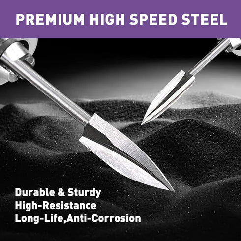 Wood Carving Tools Compatible with Dremel, 5 PCS Engraving Drill Accessories Bit Wood Crafts Grinding Woodworking Tool with 1/8” Shank Universal F...