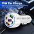 5-Port USB Car Charger,75W Type C Car Charger Fast Charge, Car Accessories Cigarette Lighter USB Charger Compatible with iPhone 14/13/12/Mini/Pro/...