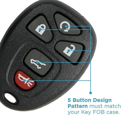 Keyless2Go Replacement for New Shell Case and 5 Button Pad for Remote Key Fob with FCC OUC60270 - Shell ONLY...