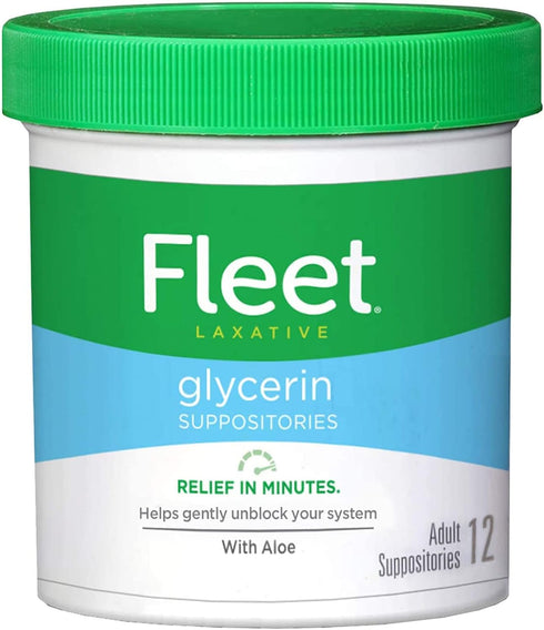 Fleet Laxative Glycerin Suppositories for Adult Constipation, 12 Count (Pack of 1 )...