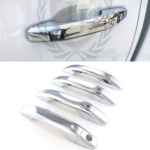 Quality Accessories Triple Chrome Plated Door Handle Covers with 4 Smart Key Cutout for Chevrolet+GMC Trucks...